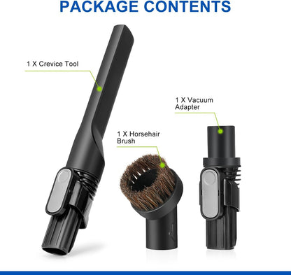 LANMU Crevice Tool Vacuum Attachments Compatible with Shark IX141 IZ363HT IZ362H IZ363HT IZ362H Pet Cordless Stick Vacuum, Horse Hair Brush Replacement Parts for D-Shaped Interface Vacuum