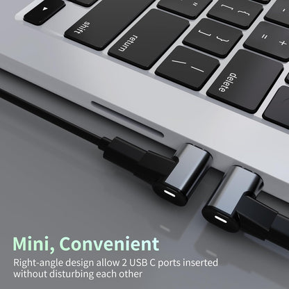 240W Right Angle 90 Degree Magnetic USB C Adapter Extender (2 Pack) W/ 2 Connector Tips Straight USB4 40Gbps 8K 60Hz for Thunderbolt 3/4, Macbook Pro/Air,Steam Deck, PS5