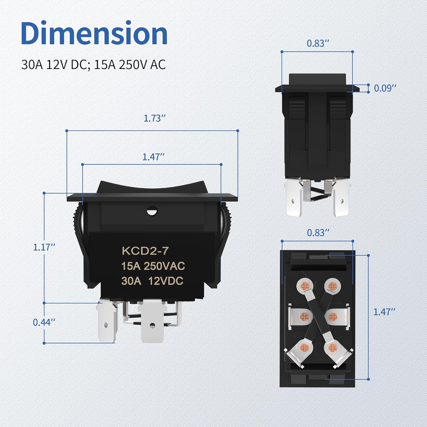 Daiertek up down Momentary Reverse Polarity Switch 12V 30A DPDT Polarity Reversing Switch RV Power Jack for 5Th Wheel Tongue Trailer Stabilizer