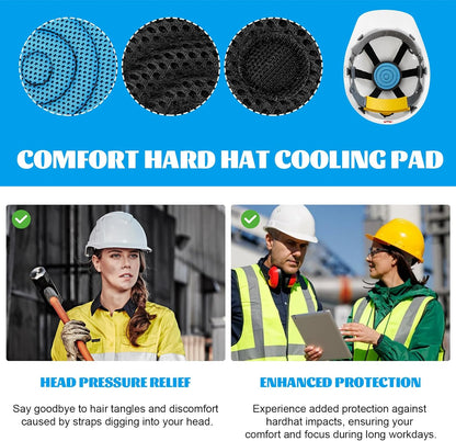 Hard Hat Top Pad, Washable Cooling Hard Hat Inserts/Liner/Cushions Replacement for Helmets, Hardhat Suspension Accessories (Blue, 6 Pack)