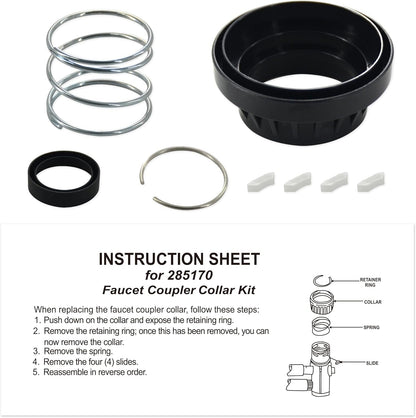 WP285170 Dishwasher Faucet Adapter 285170 Collar Kit Fit Replacement for Whirlpool Replace 3249 AH334438 PS334438