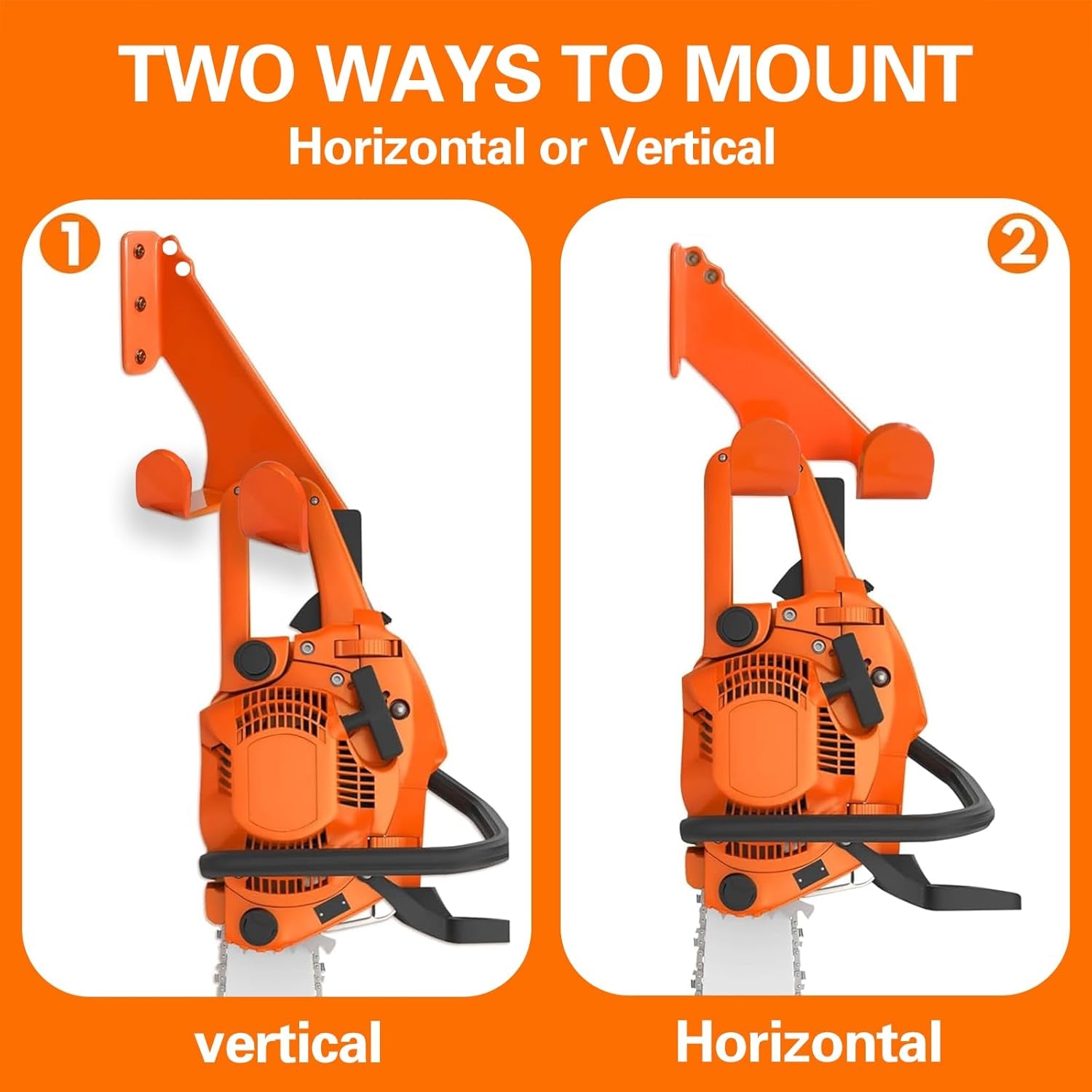 Chainsaw Hanger, 1 Pack Chainsaw Accessories,Chainsaw Wall Mountrust-Proof, Heavy Duty Chainsaw Holder for Garage Organization Garage Storage Shed Organizer Mounted Chainsaw Rack