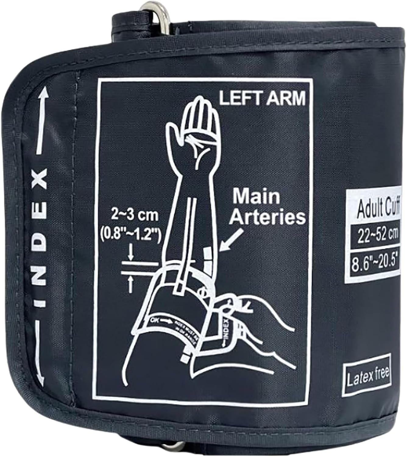 Replacement Extra Large Cuff for Omron BP Monitors 22-52CM Big Arm - Adjustable XL Blood Pressure Cuff, Includes 6 Universal Interface, Blood Pressure Monitors Large Cuff Compatible（Dark Gray）