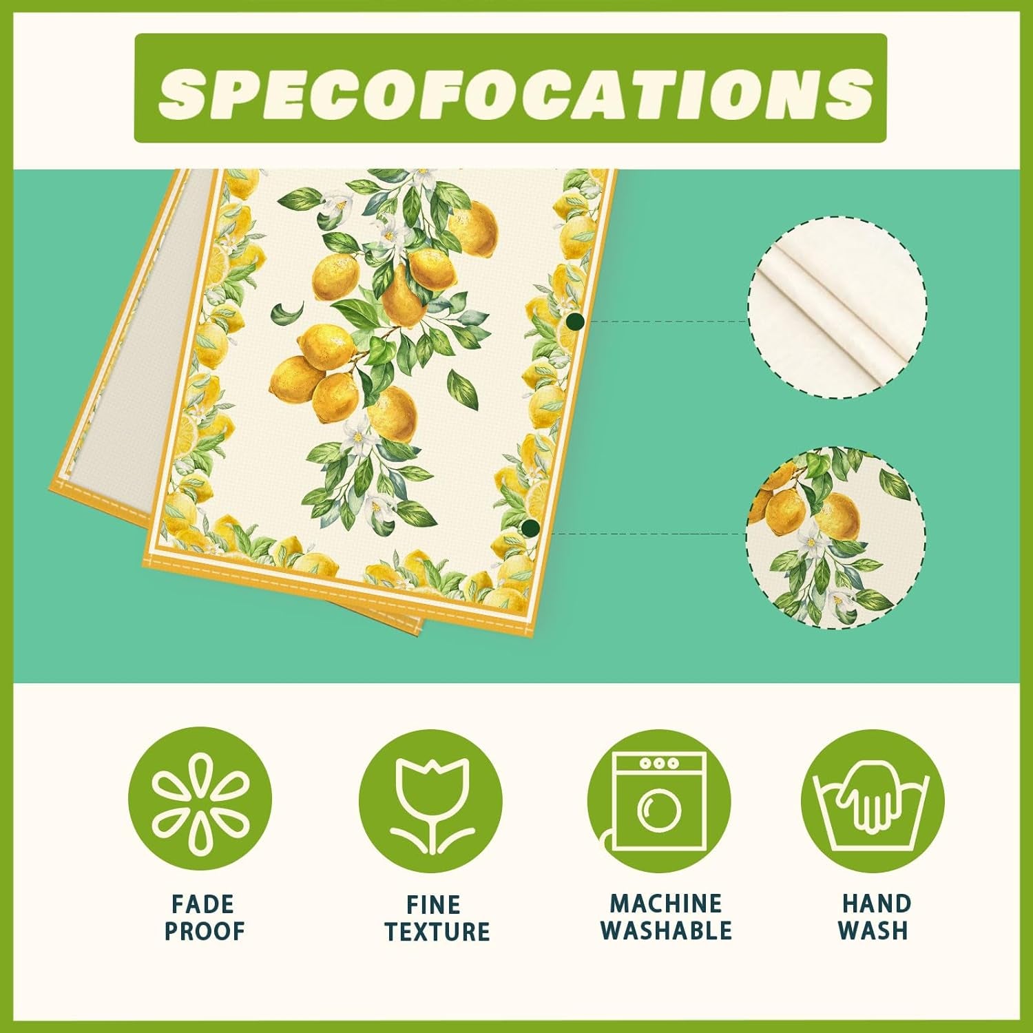 XCHI Yellow Lemon Flowers Leaves Summer Table Runner Decoration for Home Kitchen Holiday Party Farmhouse 13X90 Inch
