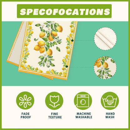 XCHI Yellow Lemon Flowers Leaves Summer Table Runner Decoration for Home Kitchen Holiday Party Farmhouse 13X90 Inch