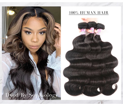 Beautyforever Body Wave Virgin Human Hair Bundles Deep Wave Thick 12A Brazilian Raw Virgin Hair Weave Straight 3/4 Bundles