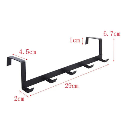 Hooks Over The Door 5 Hooks Home Bathroom Organizer Rack Clothes Coat Hat Towel Hanger Bathroom Kitchen Accessories