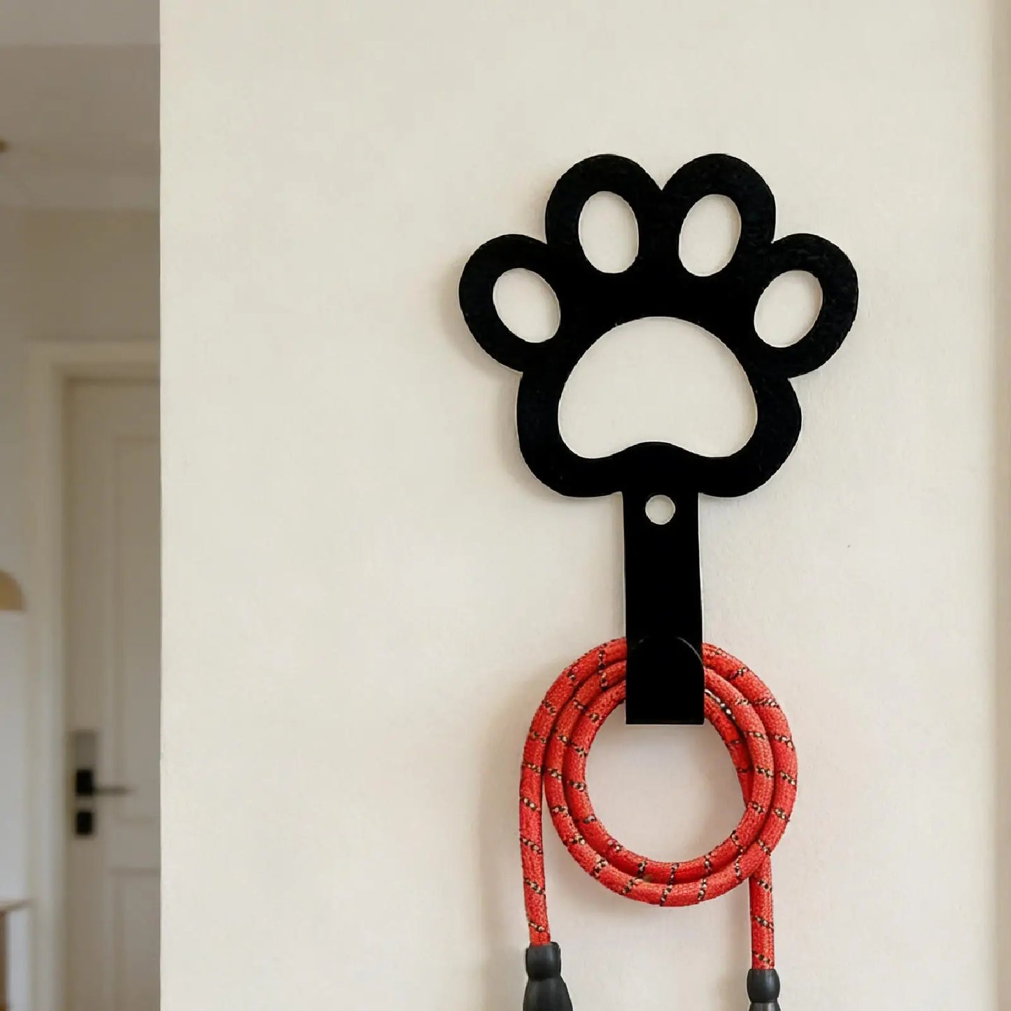Dog Leash Holder Wall Mount Compact Iron Key Hook Pet Accessories for Entryway Hallway Home
