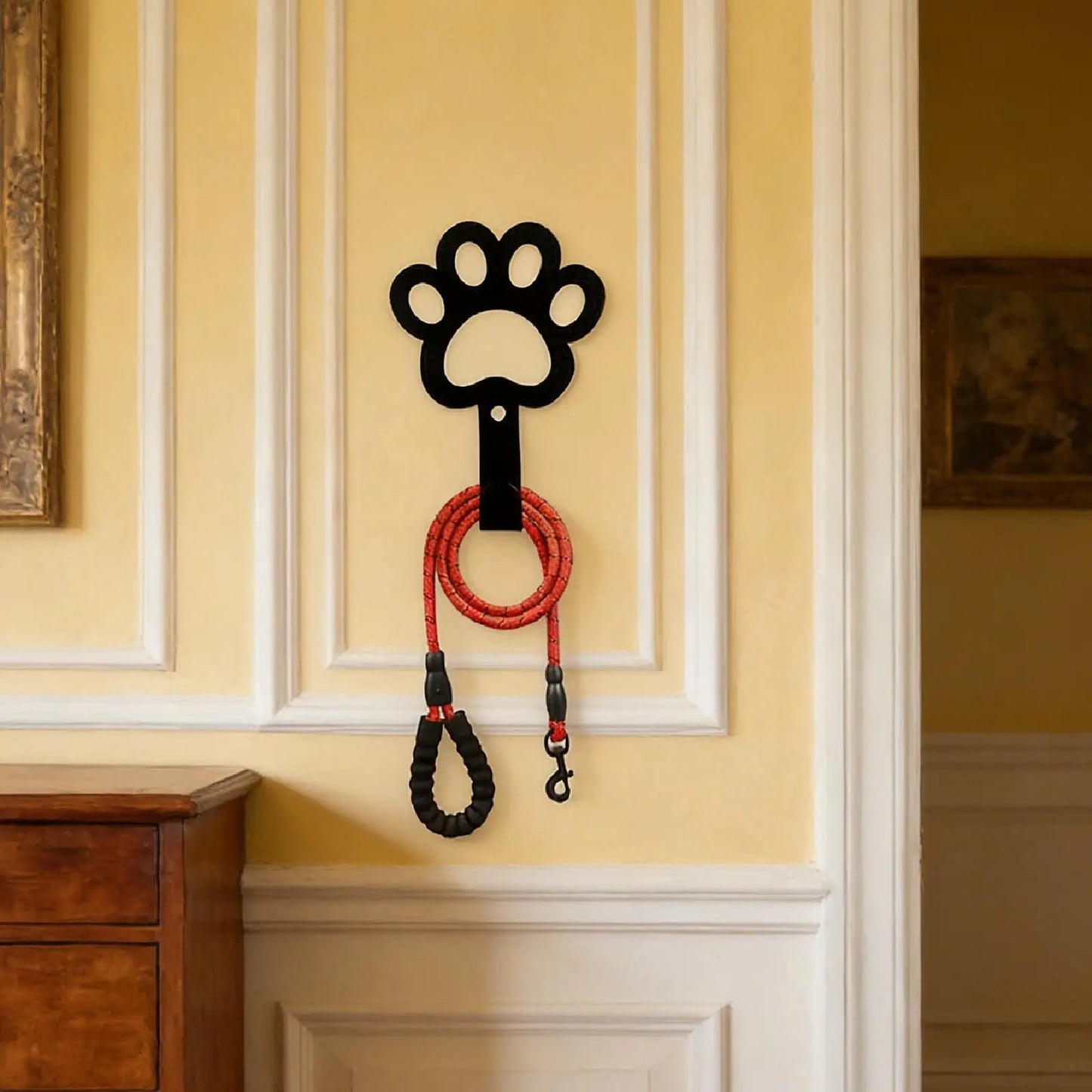 Dog Leash Holder Wall Mount Compact Iron Key Hook Pet Accessories for Entryway Hallway Home