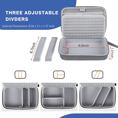 Hard Electronic Organizer Travel Case for Macbook Power Adapter Chargers Cables Power Bank Apple Magic Mouse Apple Pencil USB Flash Disk SD Card Hard Drive Waterproof Shockproof Carrying Case, Grey
