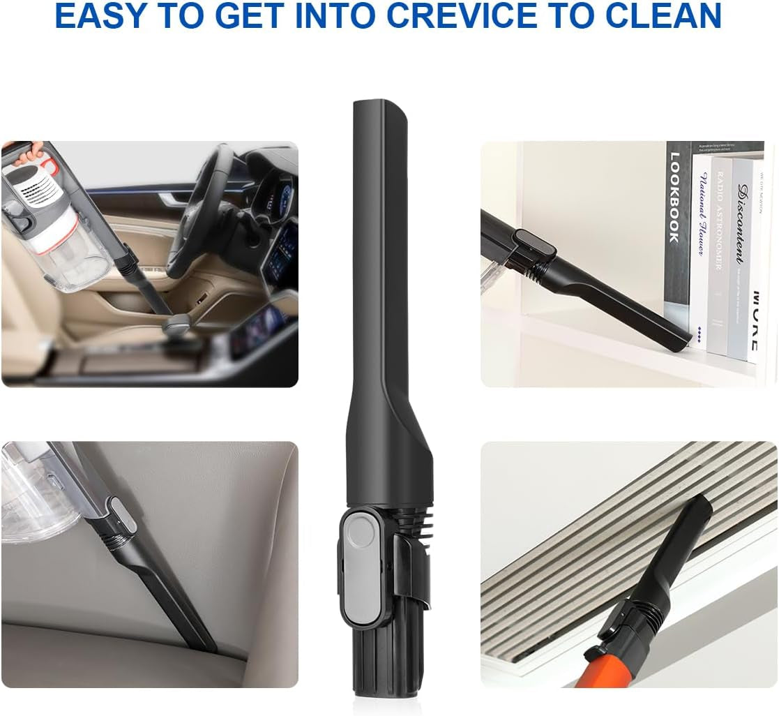 LANMU Crevice Tool Vacuum Attachments Compatible with Shark IX141 IZ363HT IZ362H IZ363HT IZ362H Pet Cordless Stick Vacuum, Horse Hair Brush Replacement Parts for D-Shaped Interface Vacuum