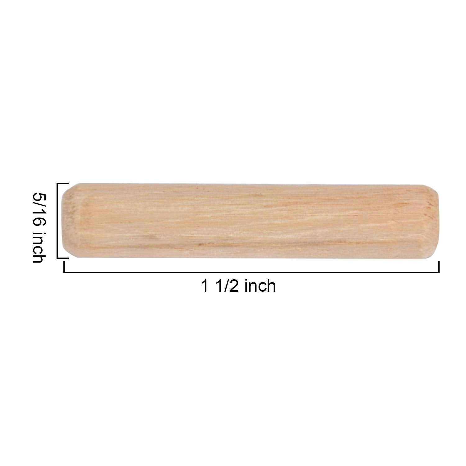 ZOENHOU 1000 PCS 5/16" X 1 1/2" Wooden Dowel Pins, Straight Dowel Rods Made of Hard Wood, Fluted Wood Dowel Plugs with Beveled Ends Tapered for Easy Insertion, Accessory Kit for Woodworking Furniture