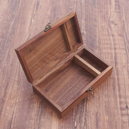Walnut Handmade Walnut Partition Wooden Box for Keepsakes, Photos, Jewelry Ring Wedding Gift Box
