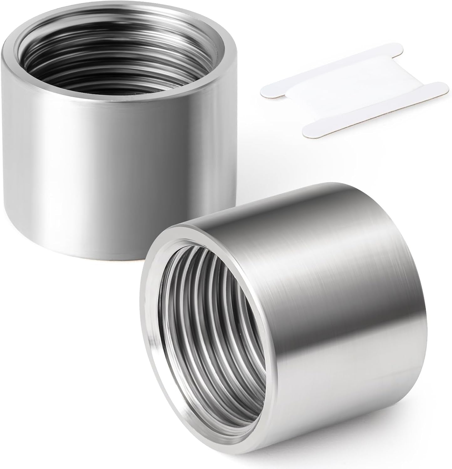 TAISHER 2PCS 304 Stainless Steel Cast Pipe Fitting, Coupling, 1-1/4" X 1-1/4" NPT Female Threaded