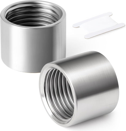TAISHER 2PCS 304 Stainless Steel Cast Pipe Fitting, Coupling, 1-1/4" X 1-1/4" NPT Female Threaded