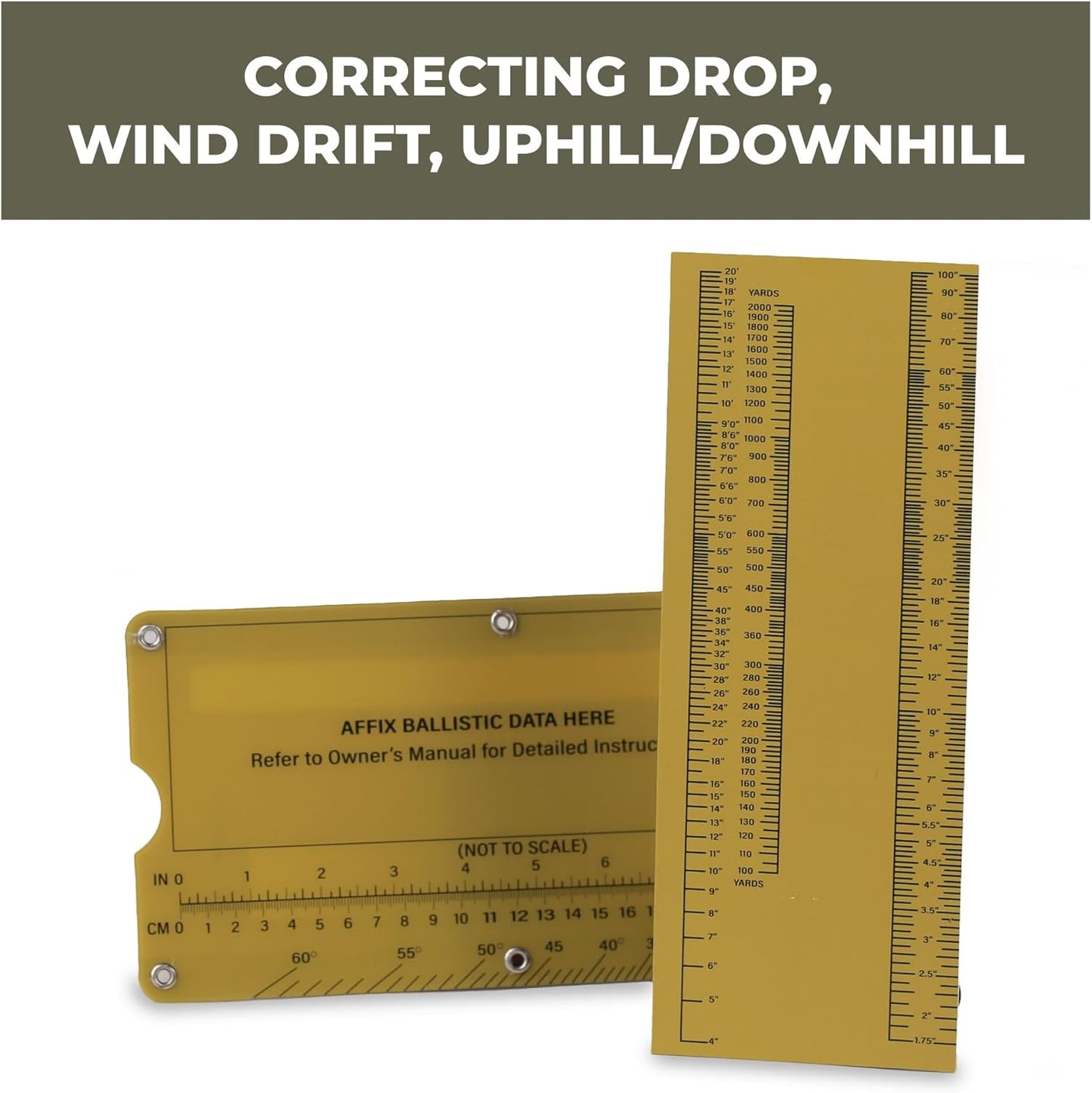 MRAD Ruler Range to Target Calculator Compact and Portable Firing Measurement Slide Rule Tool for Hunting and Long-Range Shooting