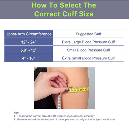 Replacement Extra Large Cuff for Omron BP Monitors 22-52CM Big Arm - Adjustable XL Blood Pressure Cuff, Includes 6 Universal Interface, Blood Pressure Monitors Large Cuff Compatible（Dark Gray）