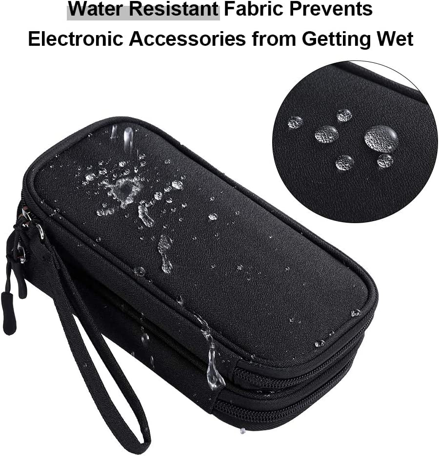 Travel Accessories Organizer Electronics Pouch for Keeping Cables in Order (Medium, Black)