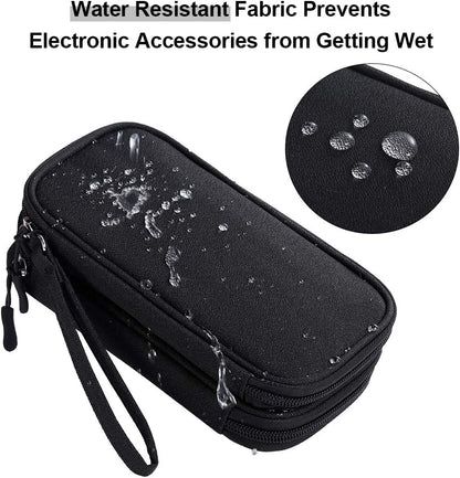 Travel Accessories Organizer Electronics Pouch for Keeping Cables in Order (Medium, Black)
