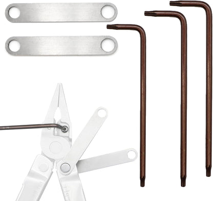 Wrench Set for Multi-Tools - Includes 2 304 Stainless Steel Knurled Nut Wrenches, 2 S2 Steel T10 & 1 T8 Wrenches, Ideal Addition to Multi-Tool Kit for Adjusting Screw Tightness