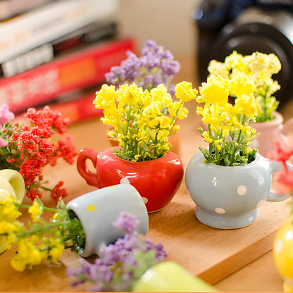 8Pcs Cute Mini Magnetic Vase for Fridge-Decorative Flowers Magnets,Vase Magnets for Fridge,Decoration for Home, Kitchen, Office, School, Locker, Whiteboard (Eight Flowered Vase Magnets)