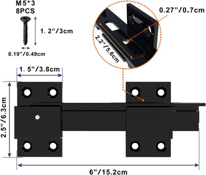 2PCS Flip Gate Latch Lock with Padlock Hole, Aluminum Alloy Adjustable Door Latch Barn Door Lock Fence Door Lock Latch for Outdoor Gate, Barn Door, Shed, Garage, Yard