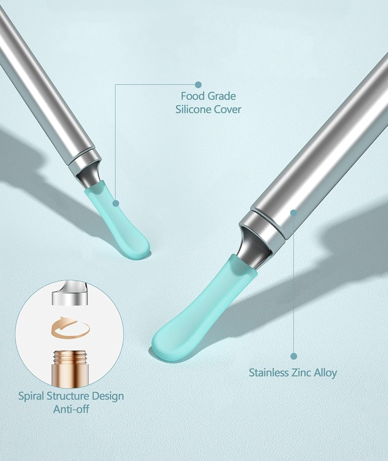 Bebird Replacement Tips Ear 8 Pieces Waterproof Silicone Ear Spoon for Ear Wax Removal Endoscope BEBIRD Original Ear Cleaner Tips Set for W3/R3/T15/X3/X17 Pro/D3Pro/T5/R1(Dia. 3.5Mm)