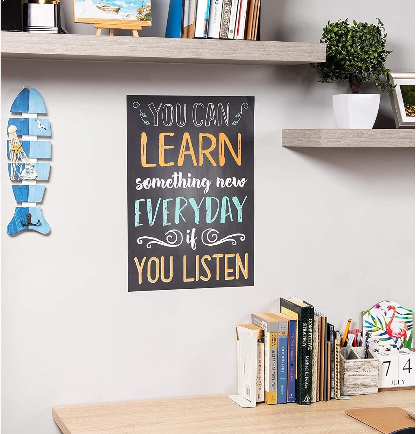 Juvale 20-Pack 13X19 in Motivational Classroom Posters - Chalkboard-Style Wall Decor, Classroom Decor, Bulletin Board Decorations, School Supplies for Teachers, Growth Mindset Posters