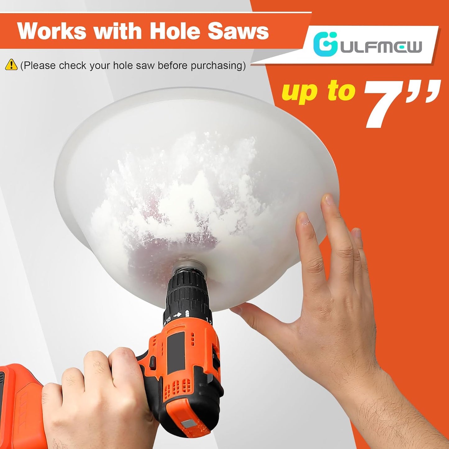 1 Pack Drill Dust Bowl & Hole Saw Dust Bowl for Drilling, Installing Recessed Lights and Works with All Hole Saws, Silicone Transparent Drill Sawdust Collector, Adds Bearings for Durability