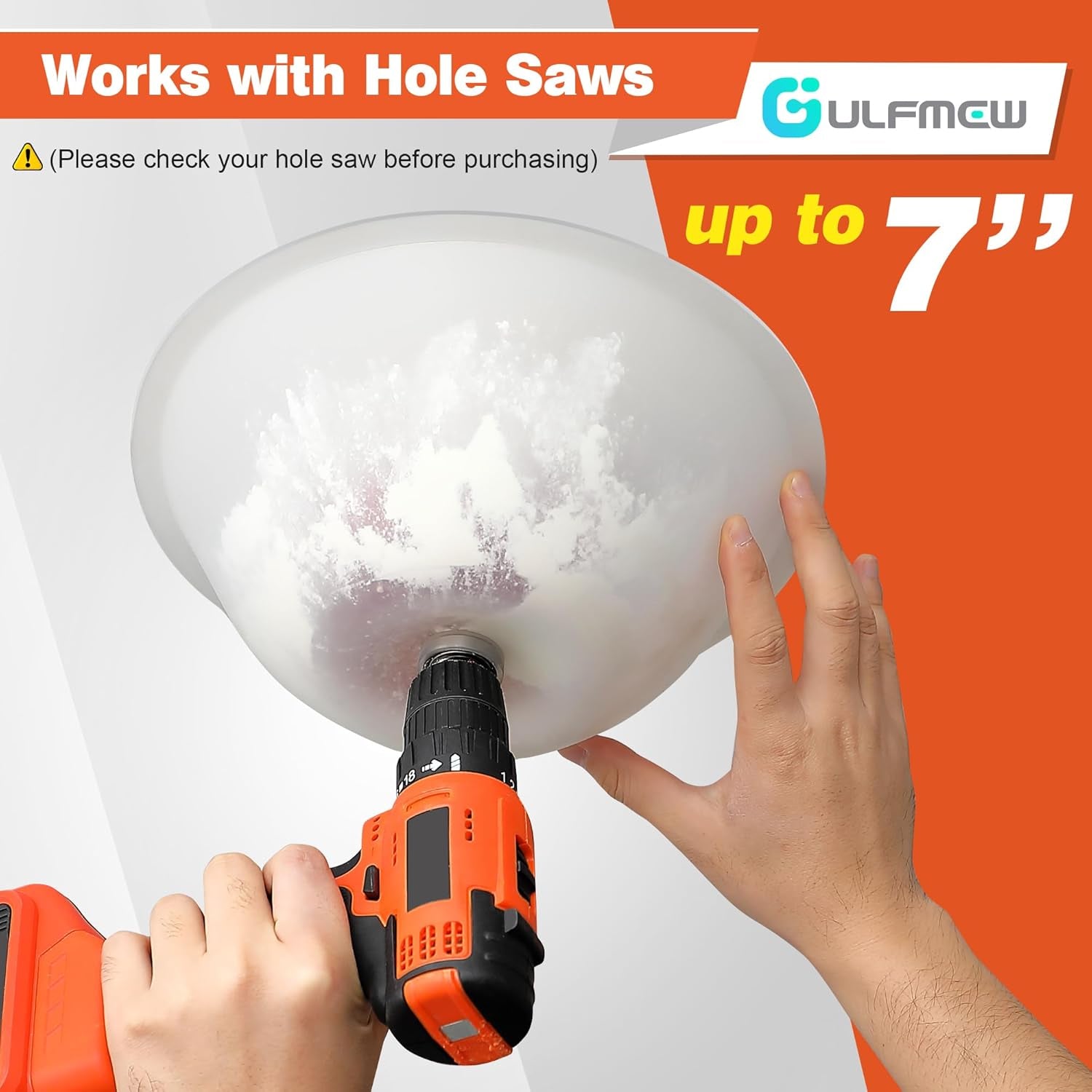1 Pack Drill Dust Bowl & Hole Saw Dust Bowl for Drilling, Installing Recessed Lights and Works with All Hole Saws, Silicone Transparent Drill Sawdust Collector, Adds Bearings for Durability