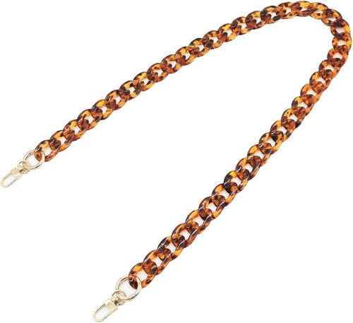 Havique Purse Chain Bag Charm Purse Straps Replacement Crossbody Shoulder Straps for Bags Handbags Chains Accessories, Acrylic Leopard Print 32"