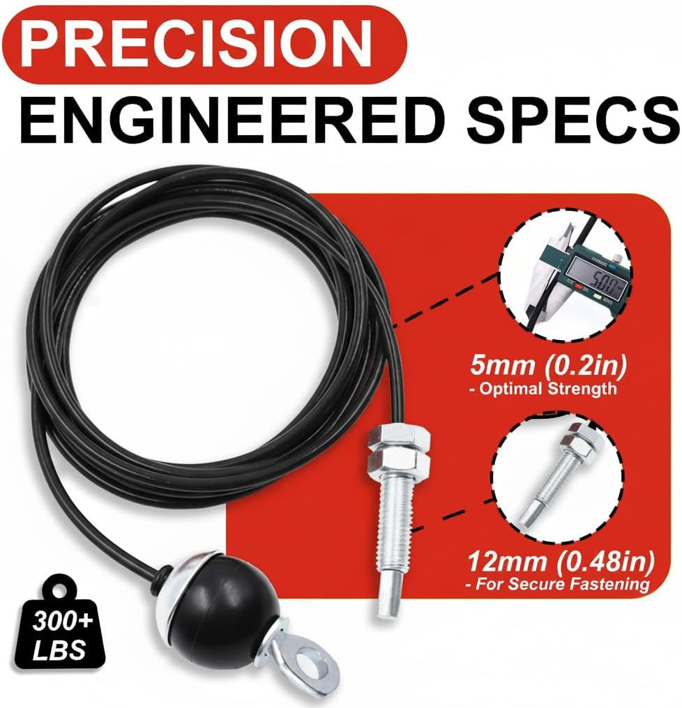 J Bryant Fitness Gym Replacement Cable Screw Bolt Cables Fitness Pulley Thick 5Mm Heavy Duty Steel Wire Rope for Home Gym Cable Pulley Machine Accessories