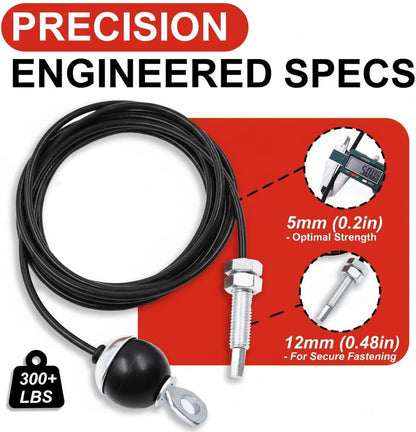 J Bryant Fitness Gym Replacement Cable Screw Bolt Cables Fitness Pulley Thick 5Mm Heavy Duty Steel Wire Rope for Home Gym Cable Pulley Machine Accessories