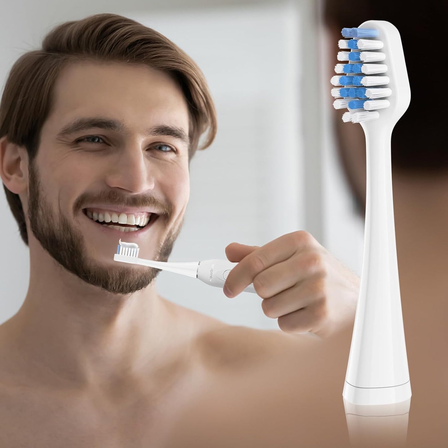 Replacement Toothbrush Heads for Waterpik Complete Care 5.0/9.0 Tooth Brush, and for Aquasonic Duo Series and Home Dental Center Electric Toothbrush, 5 Count, White