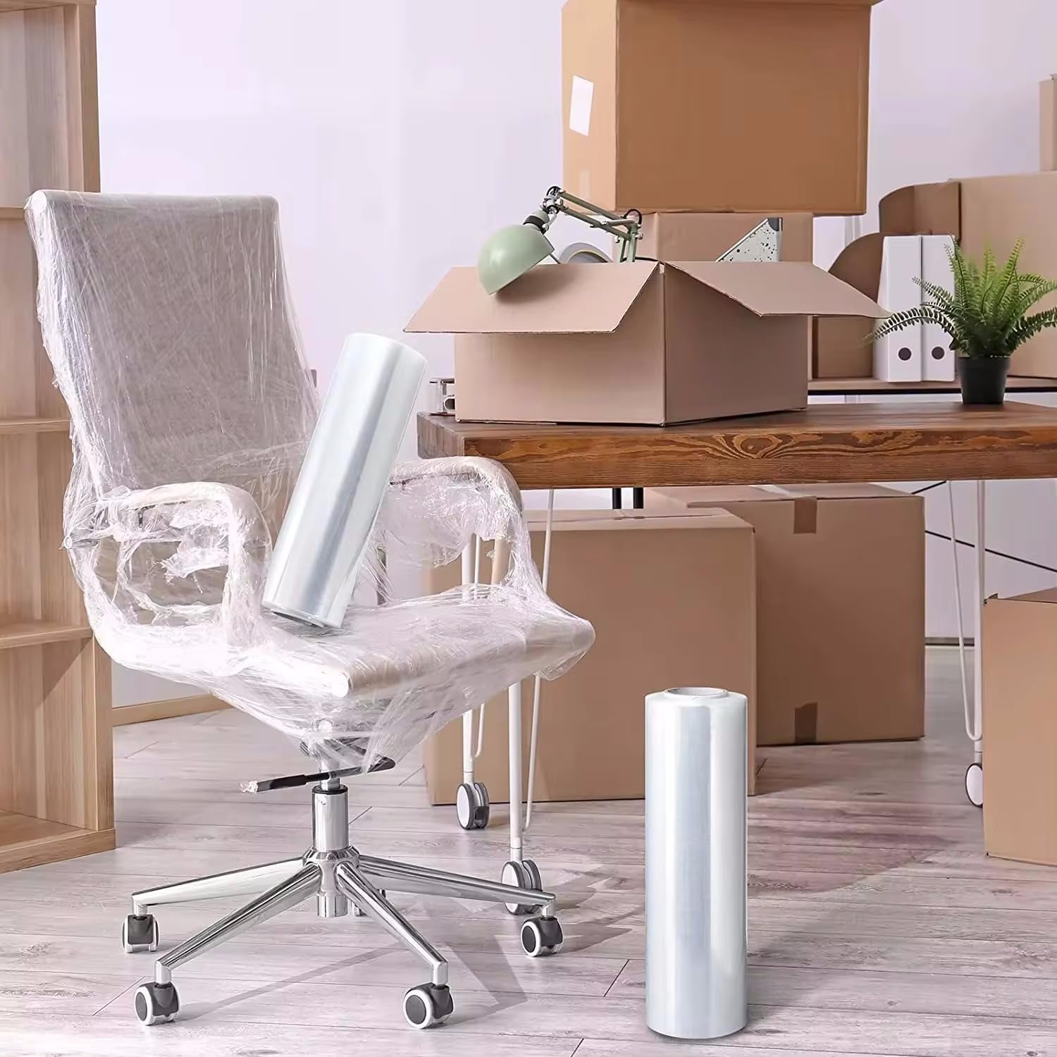 AISEY Stretch Wrap Roll Heavy Duty Plastic Moving Wrap 11.8" X 500FT
