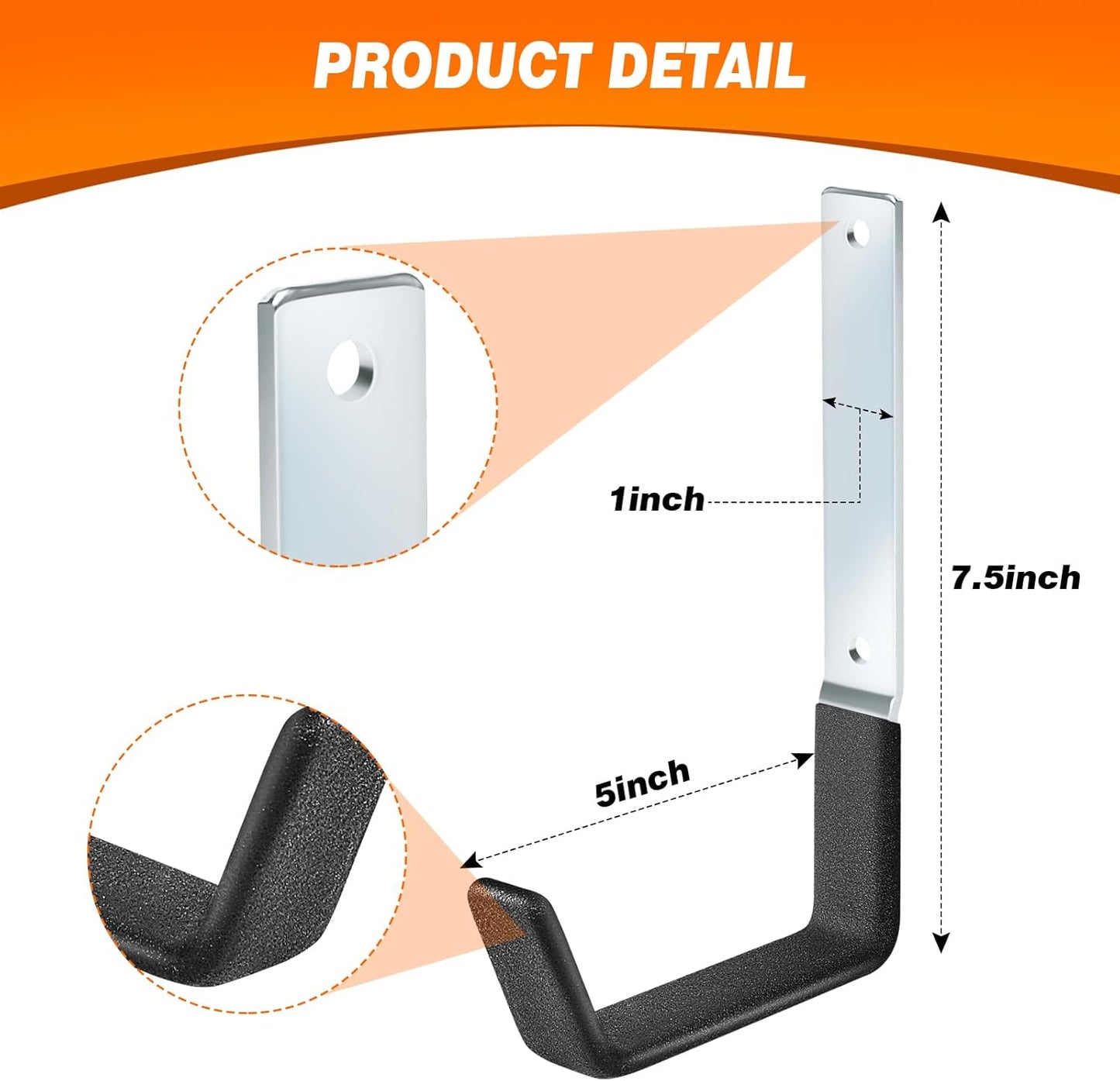 TVKB Ladder Hangers for Garage Wall Garage Hooks Heavy Duty Wall Hooks Set of 4 Tool Organizers and Storage Wall Mount Garage Storage Utility Rack Tool Holder for Garage Garden Shed Shop Bike Hose