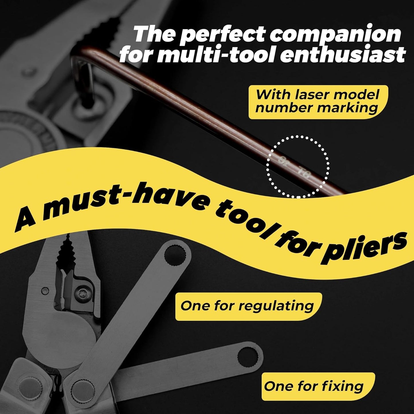 Wrench Set for Multi-Tools - Includes 2 304 Stainless Steel Knurled Nut Wrenches, 2 S2 Steel T10 & 1 T8 Wrenches, Ideal Addition to Multi-Tool Kit for Adjusting Screw Tightness