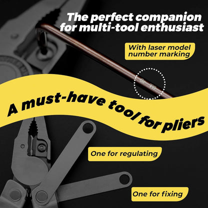 Wrench Set for Multi-Tools - Includes 2 304 Stainless Steel Knurled Nut Wrenches, 2 S2 Steel T10 & 1 T8 Wrenches, Ideal Addition to Multi-Tool Kit for Adjusting Screw Tightness