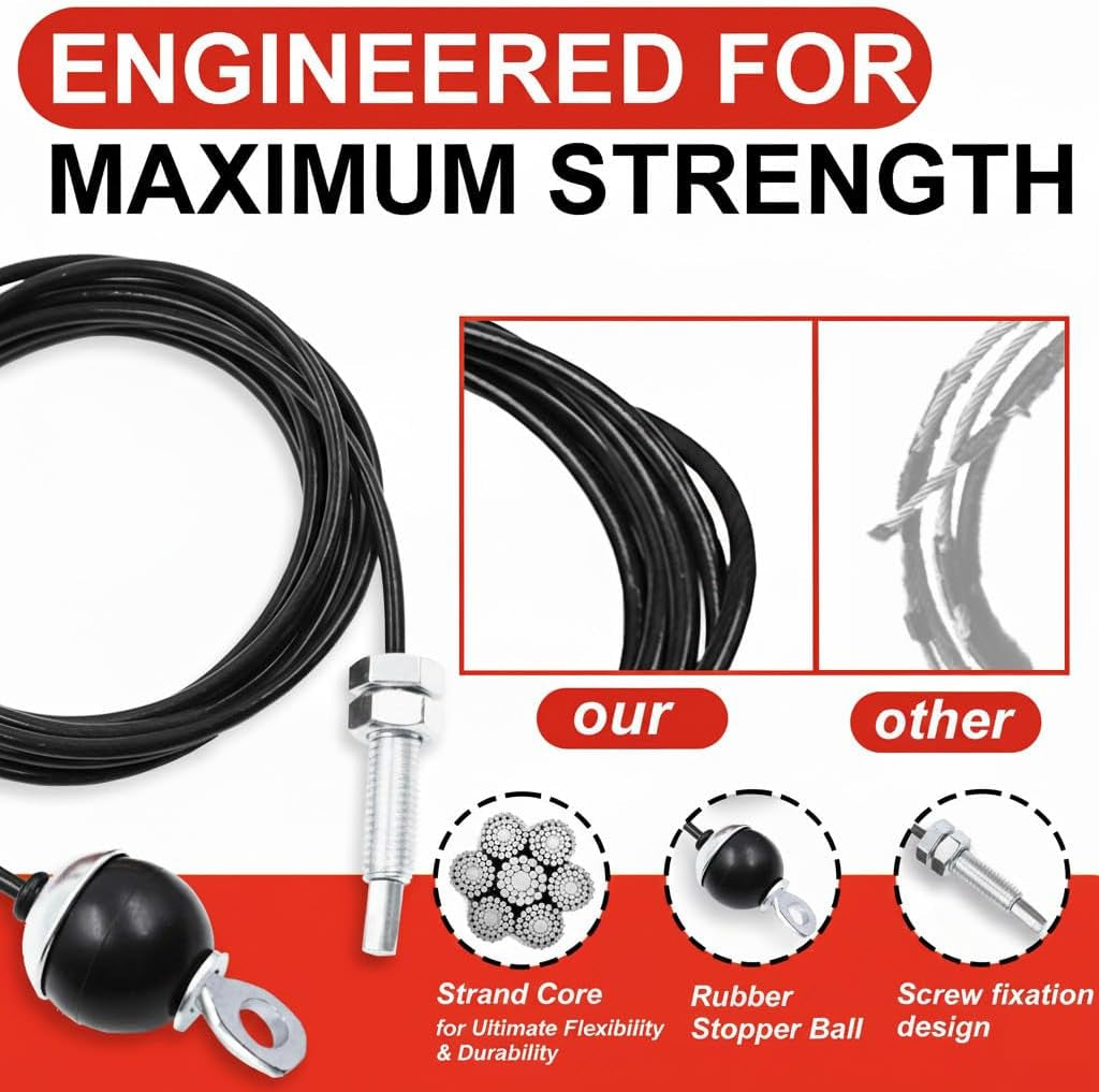 J Bryant Fitness Gym Replacement Cable Screw Bolt Cables Fitness Pulley Thick 5Mm Heavy Duty Steel Wire Rope for Home Gym Cable Pulley Machine Accessories