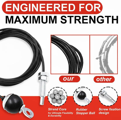 J Bryant Fitness Gym Replacement Cable Screw Bolt Cables Fitness Pulley Thick 5Mm Heavy Duty Steel Wire Rope for Home Gym Cable Pulley Machine Accessories