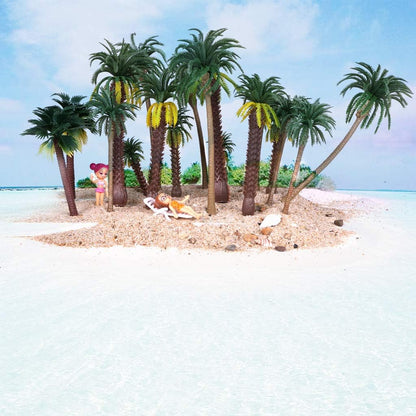 15-Pack Miniature Palm Trees | 4-6.3” Tropical Coconut Model Trees with Flexible Stems | Diorama Decor, Train Layout Scenery, Cake Toppers & Architectural Sandbox Supplies