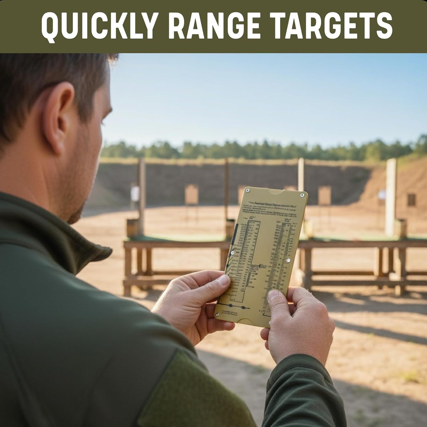 MRAD Ruler Range to Target Calculator Compact and Portable Firing Measurement Slide Rule Tool for Hunting and Long-Range Shooting