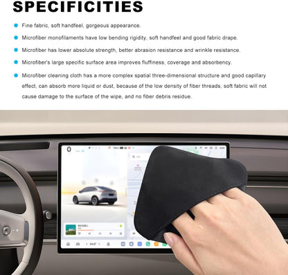 Ohleats Car Screen Cleaner, Microfiber Auto Screen Cleaning Pad, Foldable Touch Screen Cleaner Cloth for Vehicle Dashboard LCD Display, Interior Car Accessories (Square+Round)