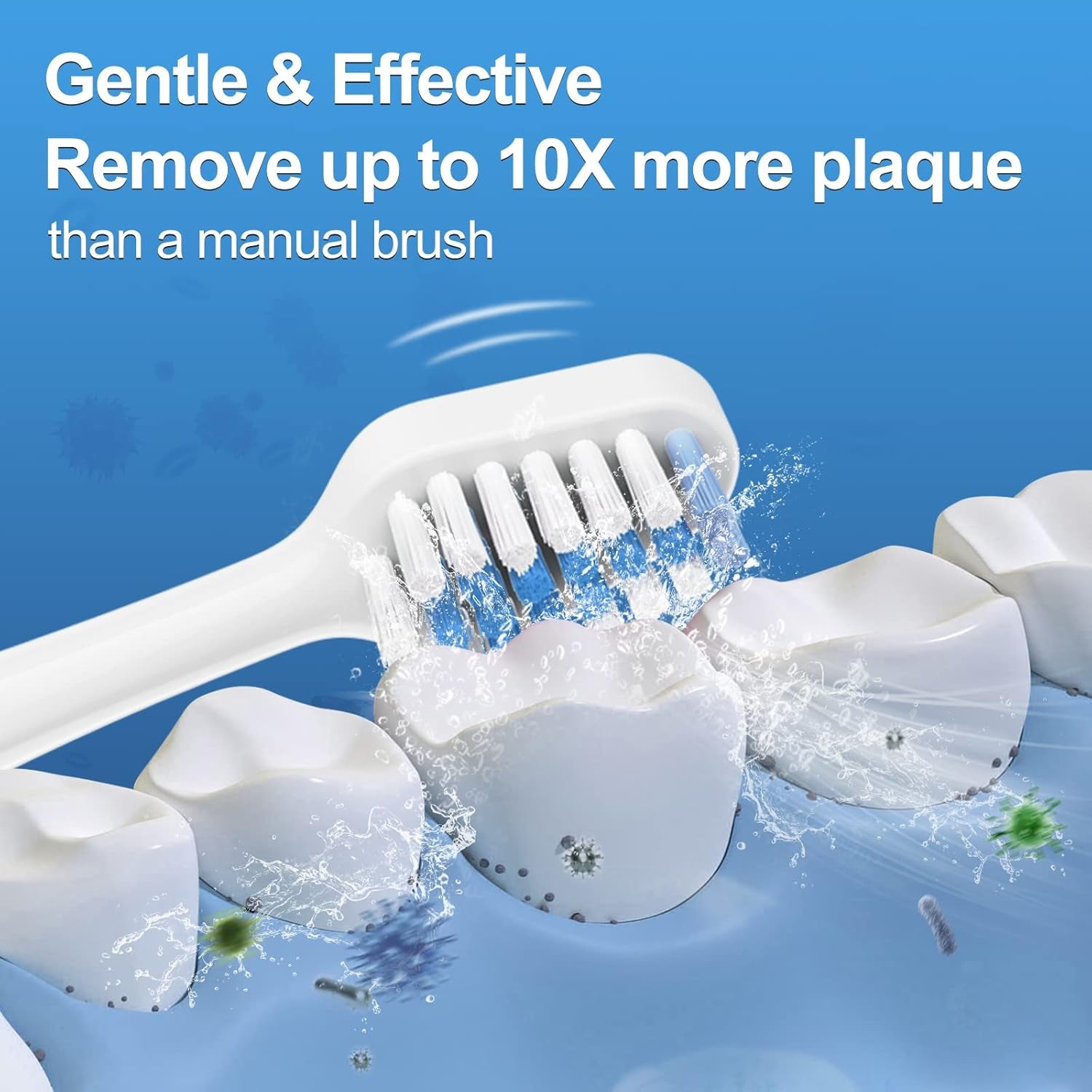 Replacement Toothbrush Heads for Waterpik Complete Care 5.0/9.0 Tooth Brush, and for Aquasonic Duo Series and Home Dental Center Electric Toothbrush, 5 Count, White