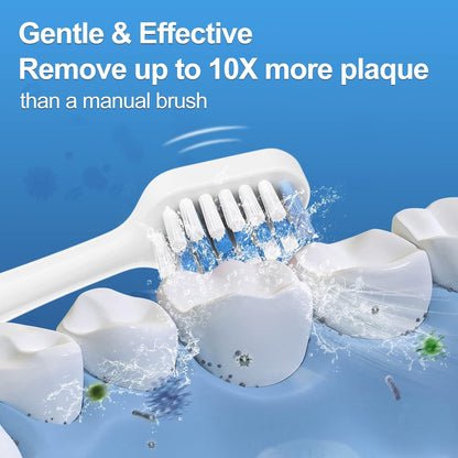 Replacement Toothbrush Heads for Waterpik Complete Care 5.0/9.0 Tooth Brush, and for Aquasonic Duo Series and Home Dental Center Electric Toothbrush, 5 Count, White