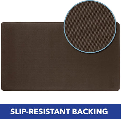 Home Dynamix Cozy Living Home Sweet Home Modern Farmhouse Runner Anti-Fatigue Kitchen Mat, Non-Slip Floor Mat, Padded Standing Desk Mat, Grey/Beige, 17.5"X30"