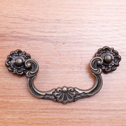 6 Pcs Antique Bail Handle Drop Pulls Vintage Bronze Drop Bail Drawer Pulls Cabinet Pull Handles for Closets, Cabinet, Drawer, Furniture (3.78" Hole Centers, 5.15" Total Length)