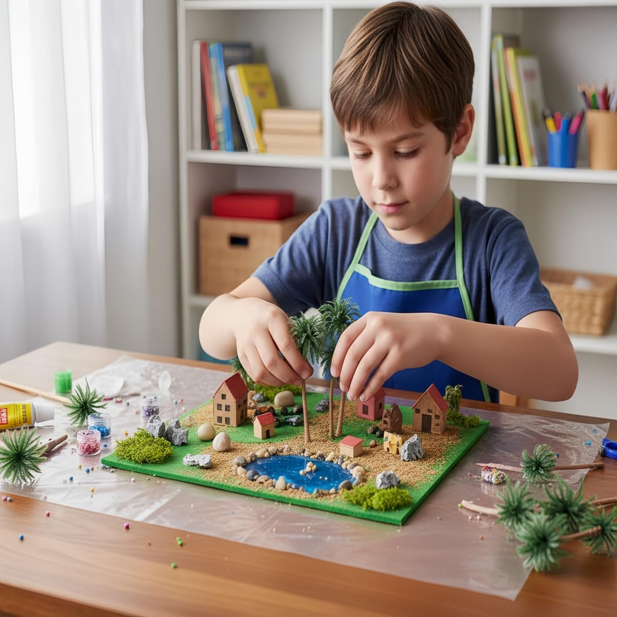 15-Pack Miniature Palm Trees | 4-6.3” Tropical Coconut Model Trees with Flexible Stems | Diorama Decor, Train Layout Scenery, Cake Toppers & Architectural Sandbox Supplies