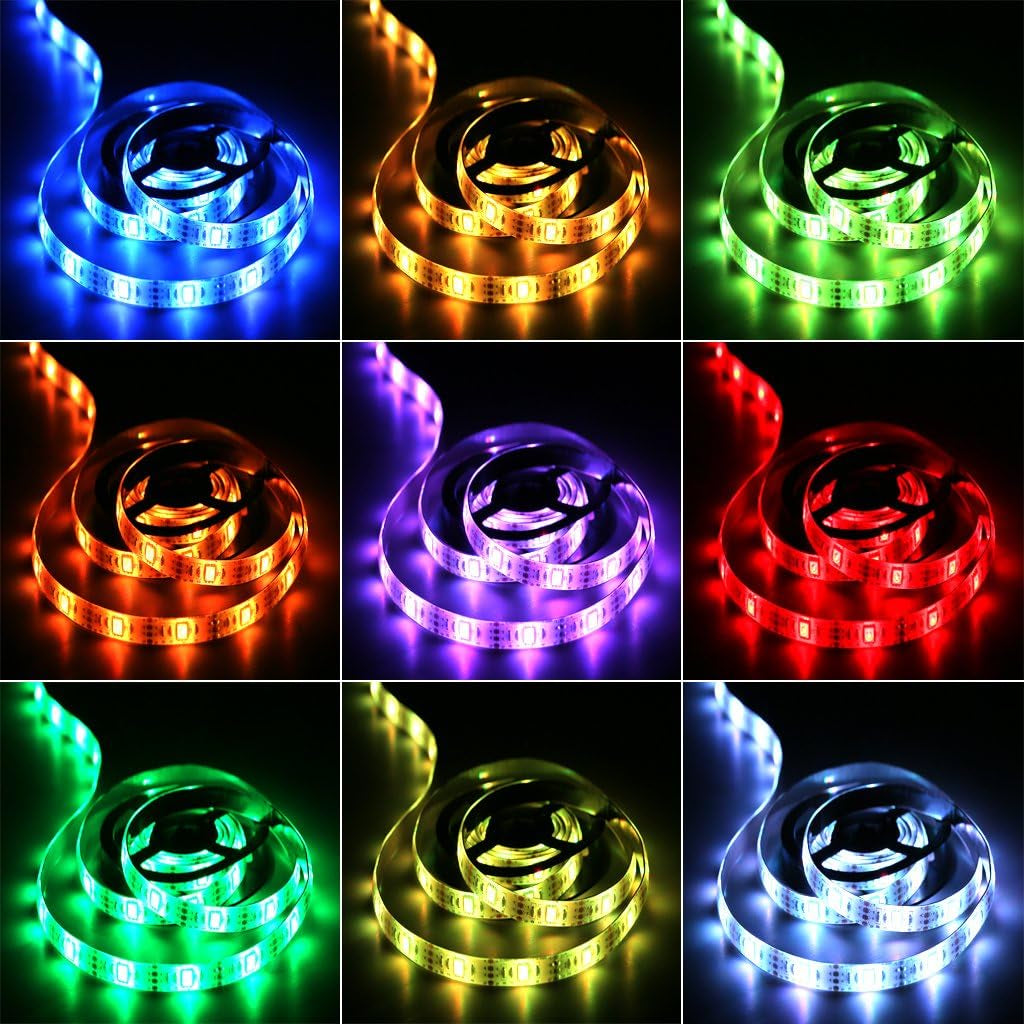 Battery Powered LED Strip Lights, 24-Keys Remote Controlled, DIY Indoor and Outdoor Decoration, 6.56Ft Waterproof