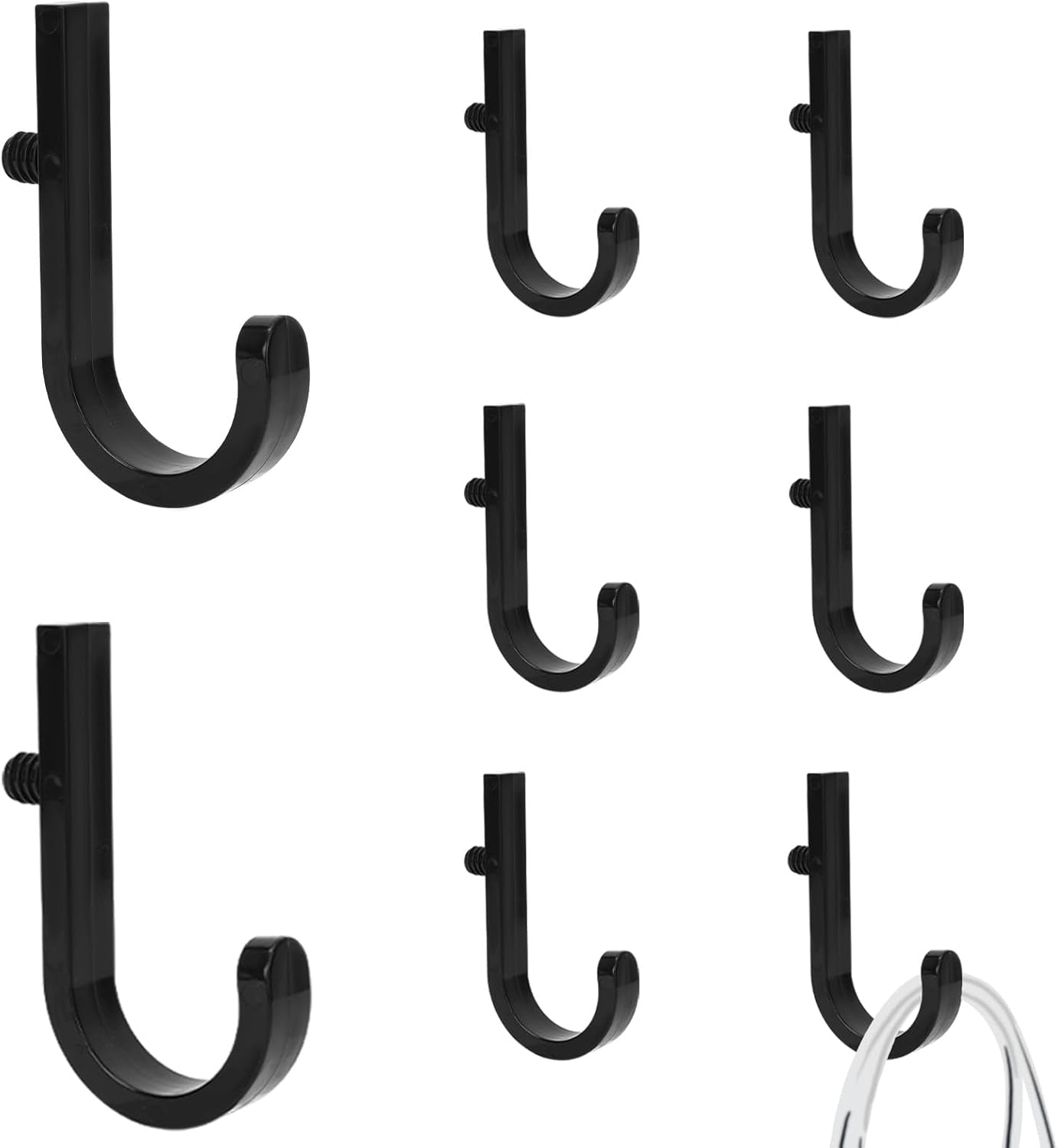 BOXOB 8Pcs Storage Shed Hooks for Suncast, J Shaped Hanger Hooks Tool Organizer Accessories Compatible with Suncast (Black)